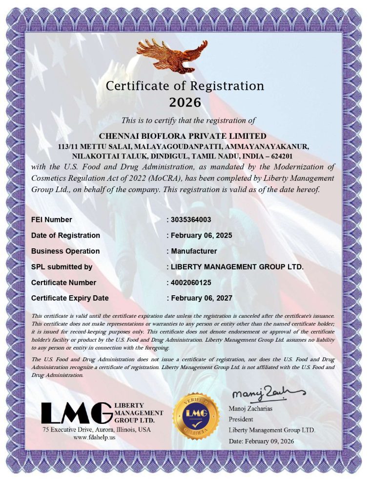 US FDA Registration (MoCRA)